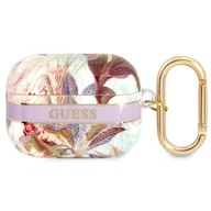 Akcesoria do słuchawek - Etui Guess do AirPods Pro cover fioletowy/purple Flower Strap Collection - miniaturka - grafika 1