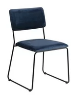 Krzesła - Welwetowe krzesło ELIOR Nadio, granatowe, 50x53,5x80 cm - miniaturka - grafika 1
