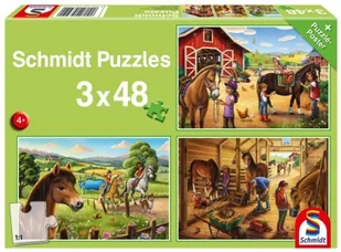 Puzzle 3x48 Konie G3 - Puzzle - miniaturka - grafika 1