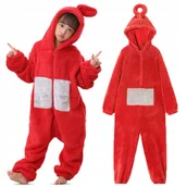 Stroje karnawałowe - PRZEBRANIE DZIECIĘCE ONESIE TELETUBBIES TELETUBISIE PO CZERWONY 98/104 - miniaturka - grafika 1
