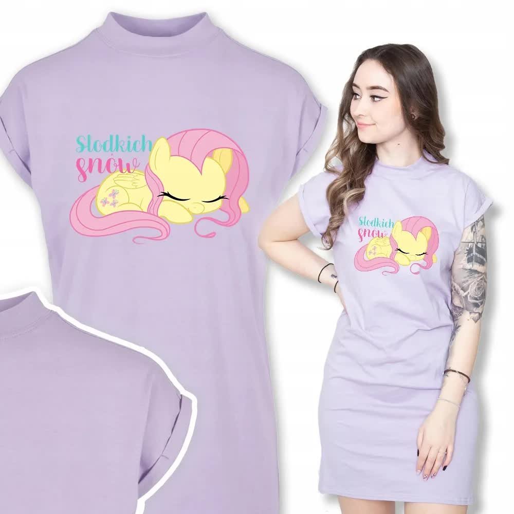 Piżama Koszula Nocna Fiolet SŁODKICH SNÓW Wzory S