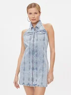 Sukienki - Tommy Jeans Sukienka jeansowa DW0DW17057 Błękitny Regular Fit - miniaturka - grafika 1
