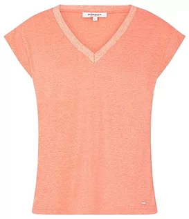 Koszulki i topy damskie - Morgan Damska koszulka z krótkim rękawem z dekoltem w serek Lady Orange TM, Papaya, M - grafika 1