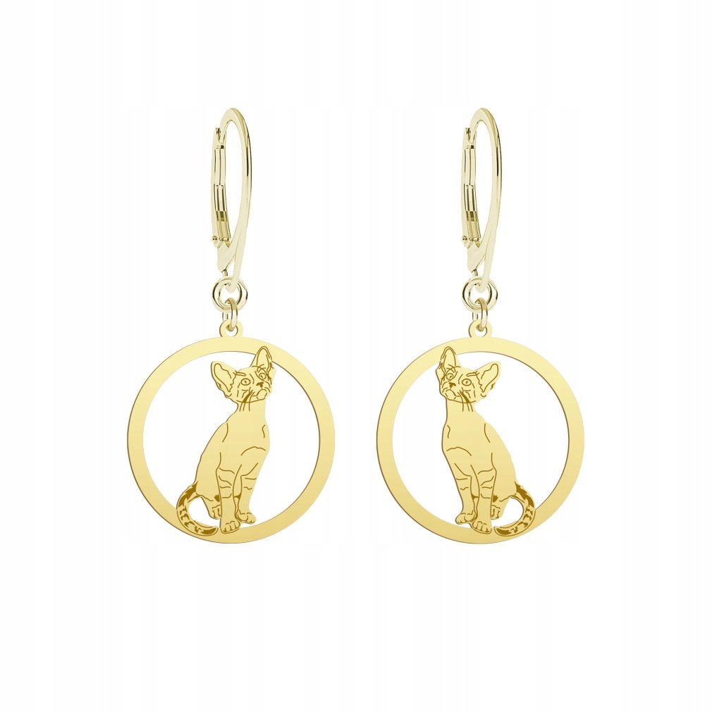 Kolczyki Złote Kot Syjamski 925 Prezent Biżuteria Prezent GRAWER GRATIS