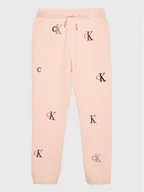 Spodnie i spodenki dla dziewczynek - Calvin Klein Jeans Spodnie dresowe Monogram IG0IG01906 Różowy Regular Fit - miniaturka - grafika 1