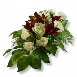 STROIK NAGROBNY Dekoracja Piwonia Wiązanka na pomnik cmentarz Obciążona - Sztuczne kwiaty - miniaturka - grafika 1