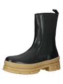 Botki damskie - Steve Madden Skórzane sztyblety w kolorze czarno-beżowym - miniaturka - grafika 1