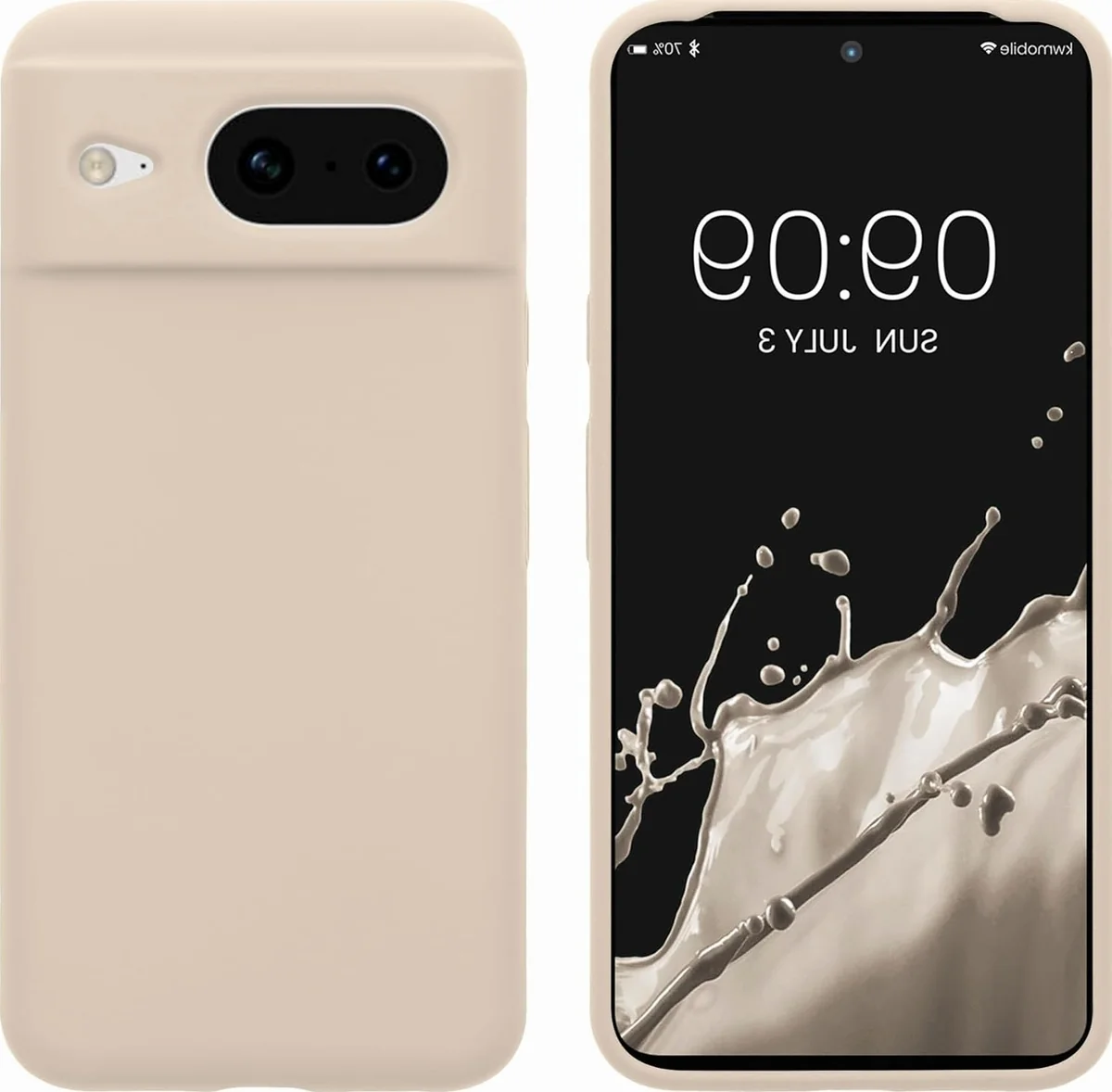 Etui silikonowe kremowe ochronne na telefon miękkie elastyczne matowe