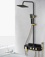 Baterie wannowe i prysznicowe - Bateria prysznicowa retro PANOPEA złota - miniaturka - grafika 1