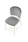 Krzesła - Krzesło do jadalni K499, tapicerowane, glamour, szary - miniaturka - grafika 1