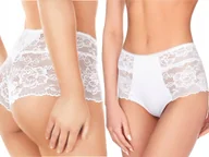 Bielizna nocna - Ewana 063 Stringo Szorty z Mikrofibry Biały L - miniaturka - grafika 1