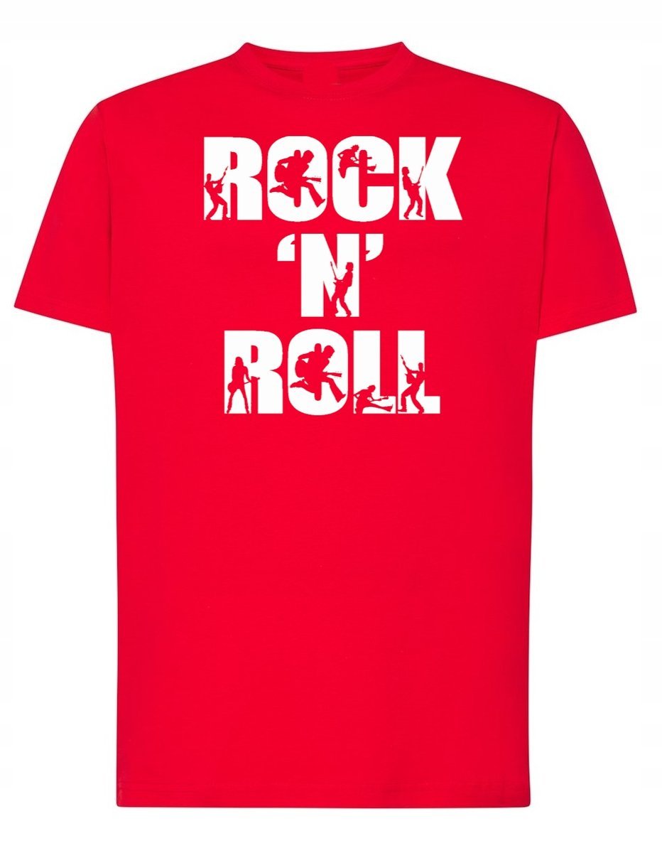T-Shirt męski nadruk napis Rock'n Roll r.S