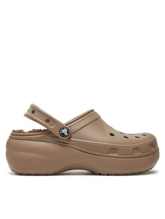 Crocs Klapki Classic Platform Lined Clog W 207938 Brązowy - Klapki i japonki damskie - miniaturka - grafika 1