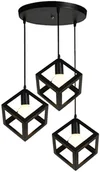 Lampy sufitowe - Lampa sufitowa metalowa loft sześcian wisząca AT14-3SZ-Black - miniaturka - grafika 1