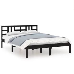 Lumarko Rama łóżka, czarna, lite drewno, 140x200 cm - Łóżka - miniaturka - grafika 3