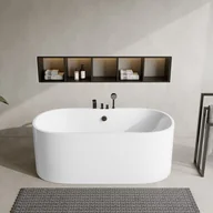 Wanny - CORCIANO Wanna wolnostojąca STEPONA z kranami – 195 l, 150 × 75 × 58 cm (dł. × szer. × wys.) – kolor biały - miniaturka - grafika 1