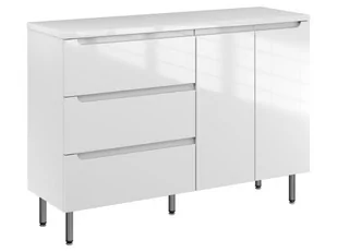Szafka Stojąca Z Blatem ETH 120 cm SD Lewa - Biały Wysoki Połysk - Szafki łazienkowe - miniaturka - grafika 1