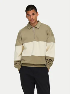 Only & Sons Bluza Byorn 22031400 Beżowy Oversize - Bluzy męskie - miniaturka - grafika 1