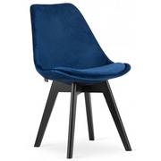 Krzesła - Granatowe welurowe krzesło kuchenne - Neflax 5X - miniaturka - grafika 1