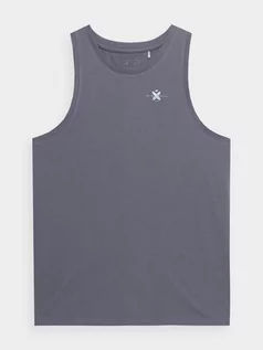 Koszulki sportowe męskie - Tank top regular z bawełny organicznej męski - 4F - grafika 1