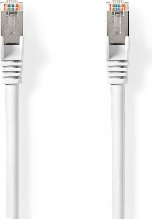 Kabel sieciowy Cat 8.1 S/FTP RJ45 męski RJ45 męski 2,00 m Okrągły LSZH Biały Etykieta