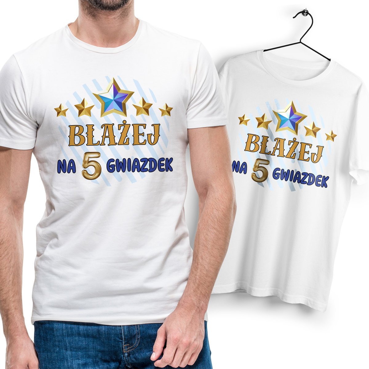 Koszulka Męska Biała Dla Błażeja T-Shirt Podkoszulek Nadruk Na Prezent