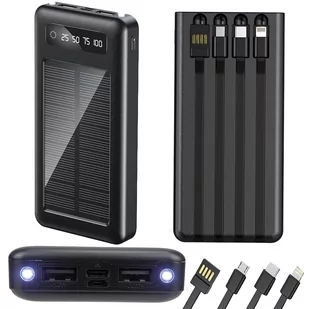 POWERBANK SOLARNY ŁADOWARKA 20000mAh LATARKA 2XUSB - Powerbanki - miniaturka - grafika 1