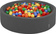 Suche baseny - KiddyMoon KiddyMoon Suchy basen okrągły z piłeczkami 7cm 120x30 ciemnoszary: żółty-zielony-niebieski-czerwony-pomarańcz 120x30/300piłek Zabawka basen piankowy - miniaturka - grafika 1