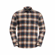 Koszule męskie - Męska koszula flanelowa Jack Wolfskin WANDERWEG SHIRT M dark navy - XXXL - miniaturka - grafika 1