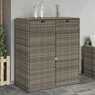 Pozostałe meble ogrodowe - Szafa ogrodowa vidaXL Szafka ogrodowa, szara, 105x55x113 cm, polirattan - miniaturka - grafika 1