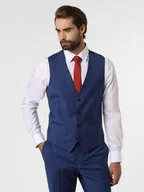 Kamizelki męskie - Finshley & Harding London Męska kamizelka od garnituru modułowego Mężczyźni Slim Fit niebieski jednolity, 44 - miniaturka - grafika 1