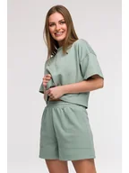Spodenki damskie - Be Wear Szorty dresowe w kolorze miętowym - miniaturka - grafika 1