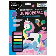 Przybory szkolne - Derform Zestaw rysunkowy z pastelami Jednorożec 6 kolorów - miniaturka - grafika 1