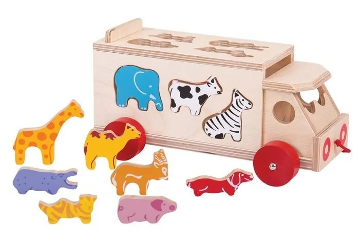 Bigjigs Toys Ciężarówka ze Zwierzątkami - Sorter BJ300