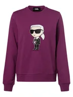 Bluzy damskie - KARL LAGERFELD - Damska bluza nierozpinana, lila - miniaturka - grafika 1