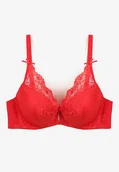 Biustonosze - Czerwony Biustonosz Ozdobiony Koronką Full Cup Florinna - miniaturka - grafika 1