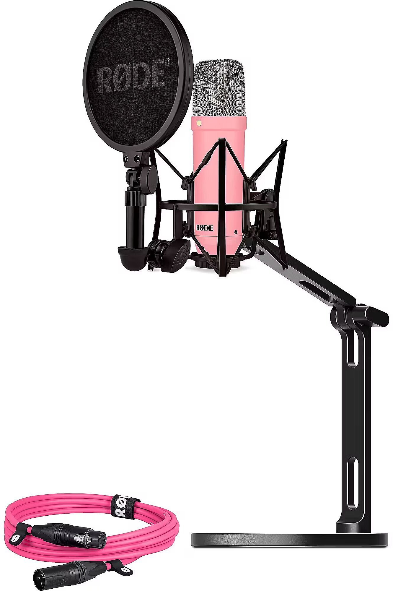 Mikrofon Rode NT1 Signature różowy + kabel XLR + statyw biurkowy BUROINT1PK