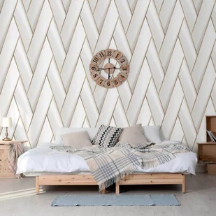 DUTCH WALLCOVERINGS Tapeta Geometric, biało-złota - Tapety - miniaturka - grafika 1