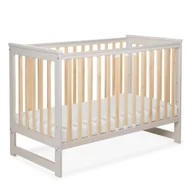 Łóżeczka i kojce - Łóżeczko drewniane z barierką IWI beż/buk - miniaturka - grafika 1