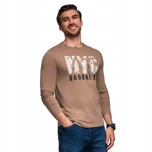 Męski longsleeve z miejskim nadrukiem - jasnobrązowy V1 OM-LSPT-0131 r. XXL - Koszulki męskie Męski longsleeve z miejskim nadrukiem - jasnobrązowy V1 OM-LSPT-0131 r. XXL - Koszulki męskie - miniaturka - grafika 1