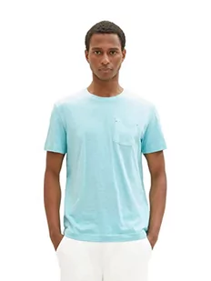 TOM TAILOR koszulka męska z kieszenią na piersi, 31046 - niebieski kamień tybetański, L - Koszulki męskie - miniaturka - grafika 1