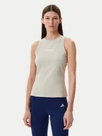Koszulki i topy damskie - adidas Top Essentials Linear JC5790 Beżowy Slim Fit - miniaturka - grafika 1