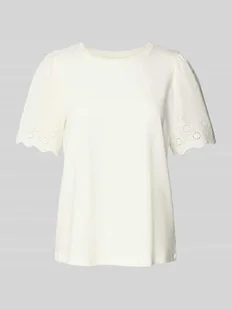 T-shirt z haftem angielskim model ‘CELIANA’ - Koszulki i topy damskie - miniaturka - grafika 1