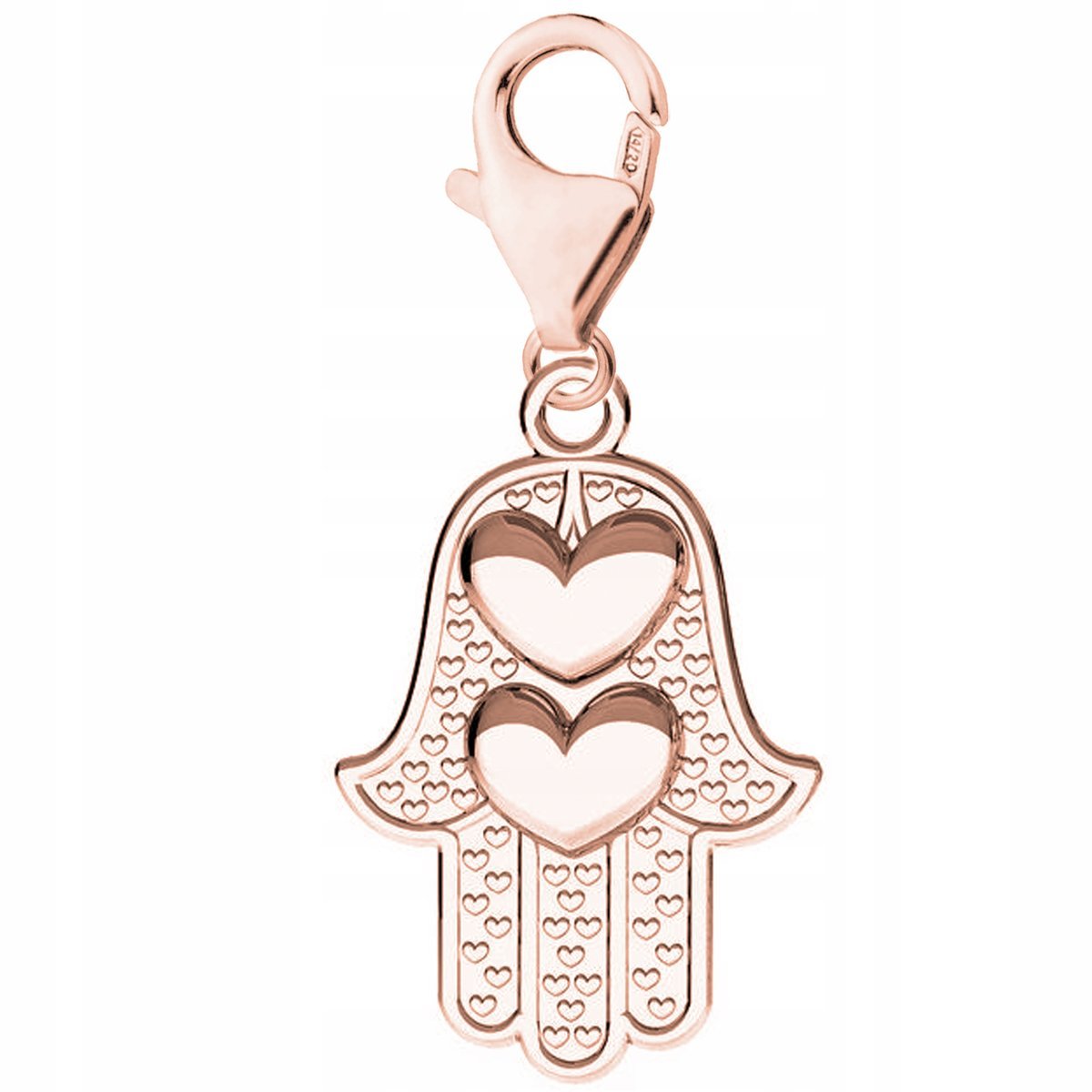 Zawieszka Pozłacana Ręka Opatrzności Dłoń Serce Serduszka Hand SREBRO 925