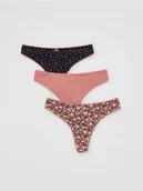 Majtki damskie - Reserved - Majtki typu stringi 3 pack - ciemnofioletowy - miniaturka - grafika 1