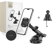 Uchwyty samochodowe do telefonów - Tech-Protect Uchwyt samochodowy, magnetyczny do kratki nawiewu / deski rozdzielczej / szyby do MagSafe N59, czarny - miniaturka - grafika 1