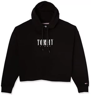 Tommy Hilfiger Damska bluza z kapturem Tjw CRV Rlxd Essential 2 Heavyweight Knits, czarna, XXL, Czarny, XXL - Bluzy damskie - miniaturka - grafika 1