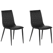 Krzesła - Zestaw 2 krzeseł do jadalni ekoskóra czarny MONTANA - miniaturka - grafika 1