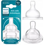 Smoczki uspokajające - Philips Avent Smoczek Do Butelki 2 Szt Antykolkowy - miniaturka - grafika 1