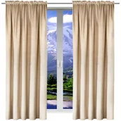 Zasłony - Zasłony gotowe welurowe 140x220 gładkie matowe velvet na taśme komplet - miniaturka - grafika 1